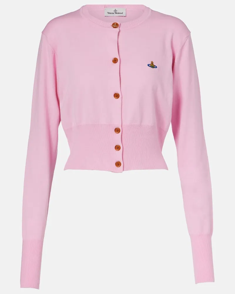 Vivienne Westwood Cardigan Orb aus Baumwolle und Kaschmir Rosa