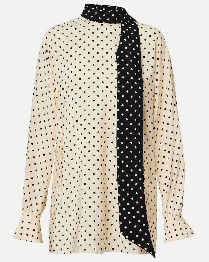 Valentino Garavani Bluse aus Crêpe de Chine aus Seide Weiß