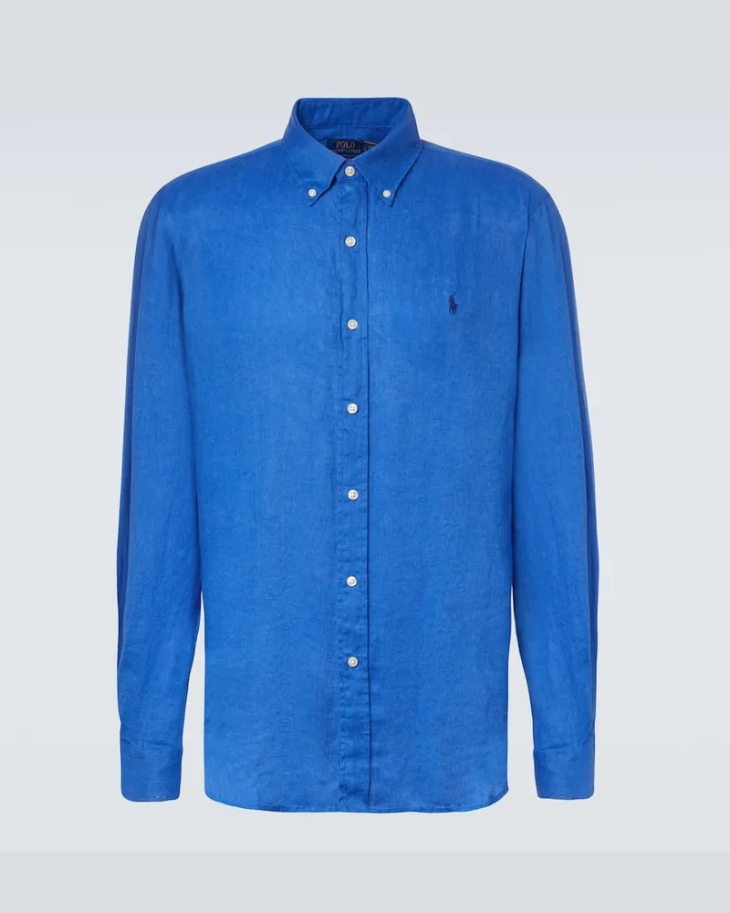 Ralph Lauren Hemd aus Leinen Blau