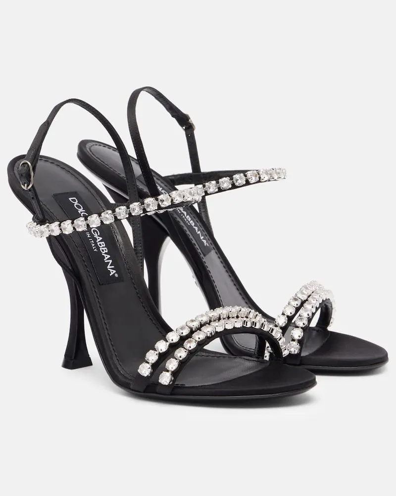 Dolce & Gabbana Sandalen mit Kristallen Schwarz
