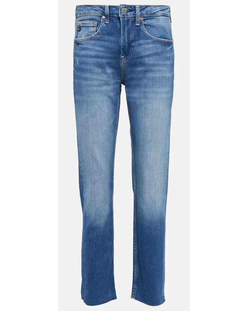 Adriano Goldschmied Mid-Rise Slim Jeans Girlfriend Blau