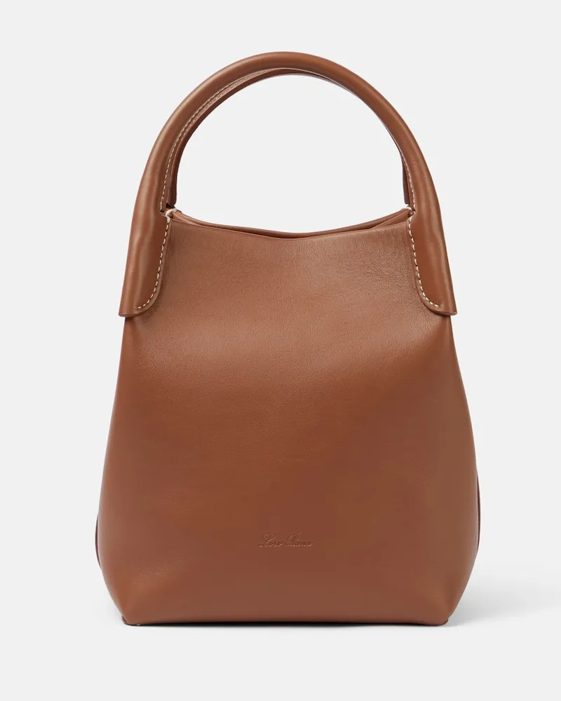 Loro Piana Tote Bale Small aus Leder Braun