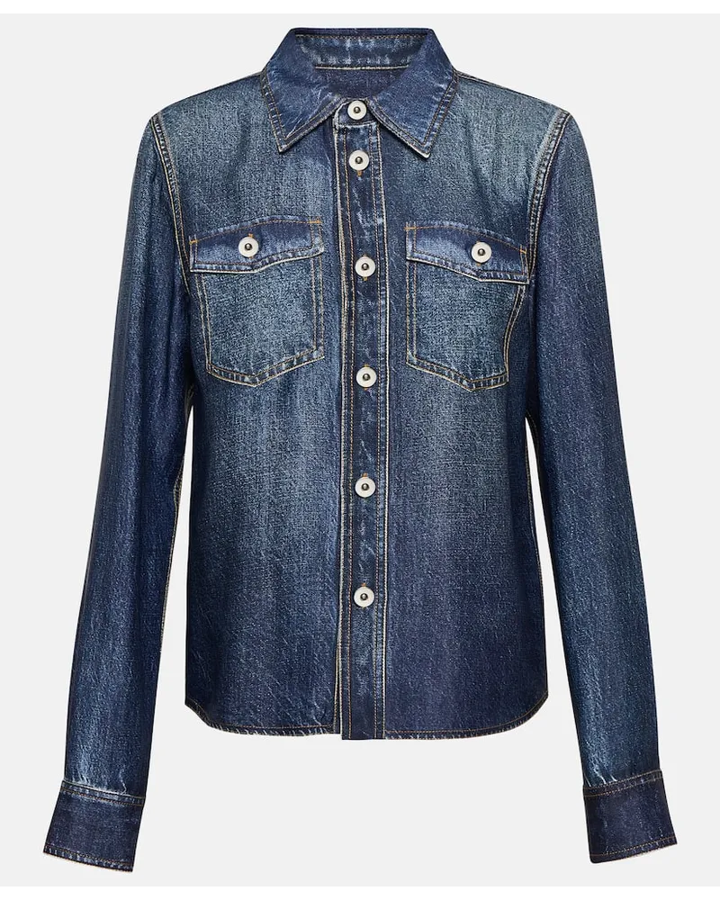 Bottega Veneta Bedrucktes Hemd Blau