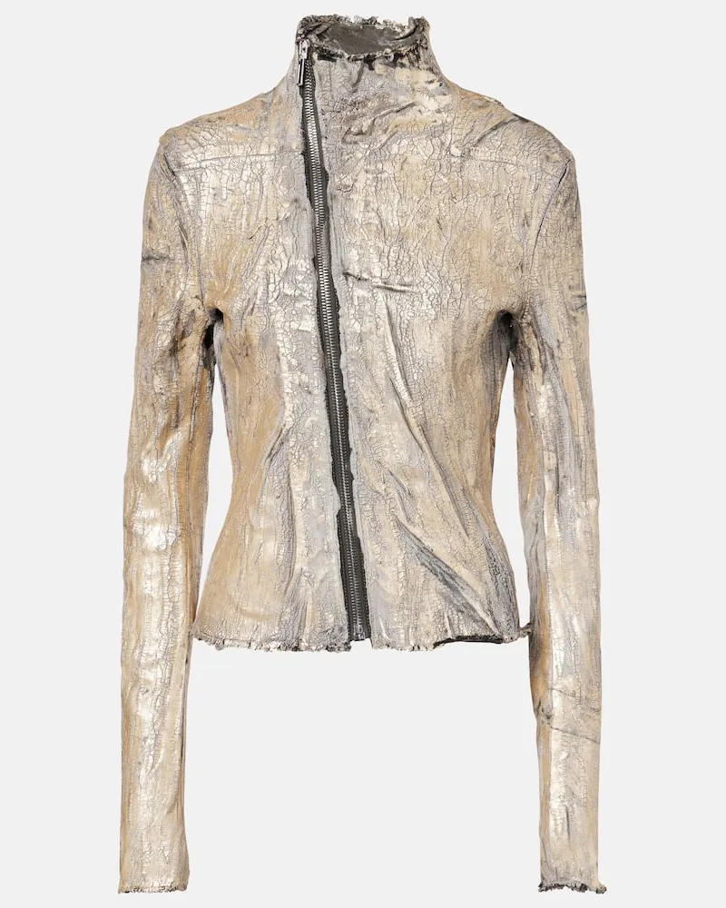 Rick Owens Beschichtete Jeansjacke Gary Gold