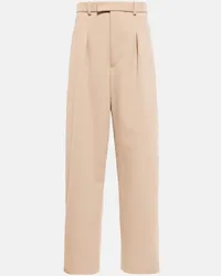 WARDROBE.NYC High-Rise-Hose aus Wolle Beige