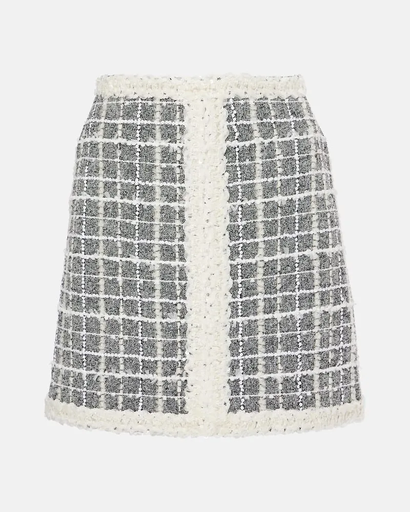 Giambattista Valli Minirock aus Bouclé Weiß