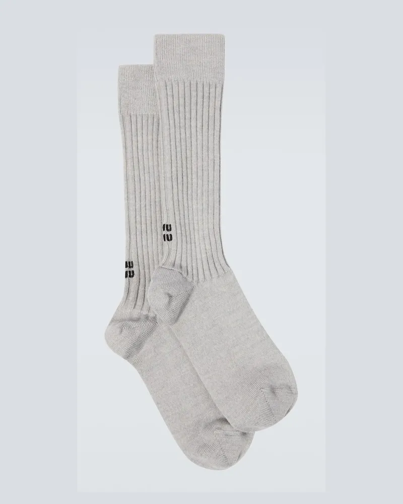 Miu Miu Socken aus einem Wollgemisch Grau