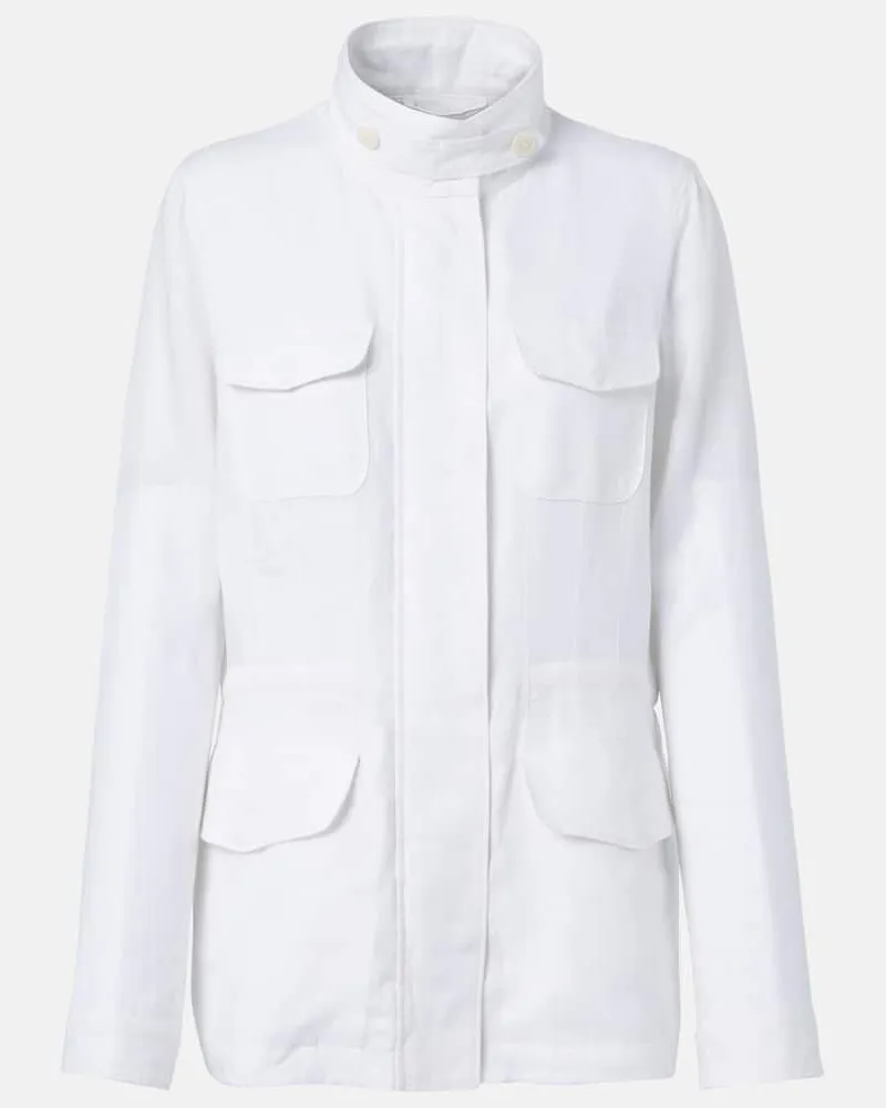 Loro Piana Jacke Traveler aus Leinen Weiß
