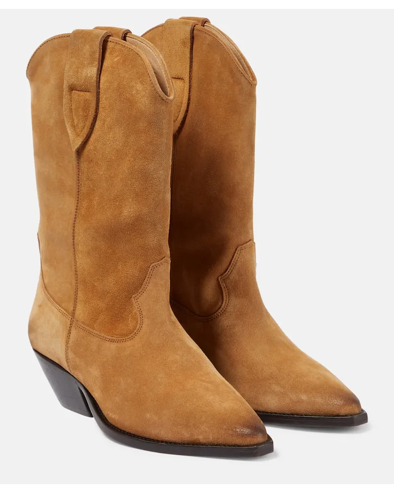 Isabel Marant Westernstiefel Duerto aus Veloursleder Nude