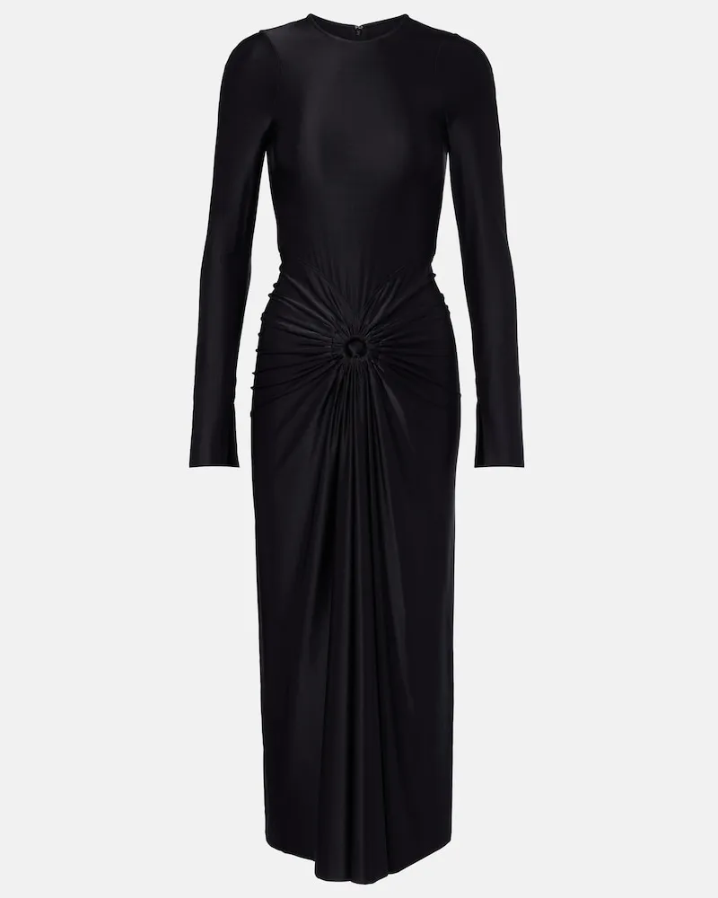 Victoria Beckham Midikleid Frances aus Jersey Schwarz