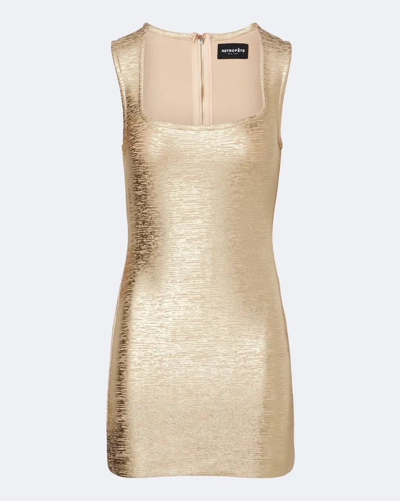 Retrofête Retrofête Minikleid Saskia Gold