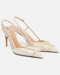 Valentino Garavani Slingback-Pumps VLogo Signature 80 aus Lackleder Weiss