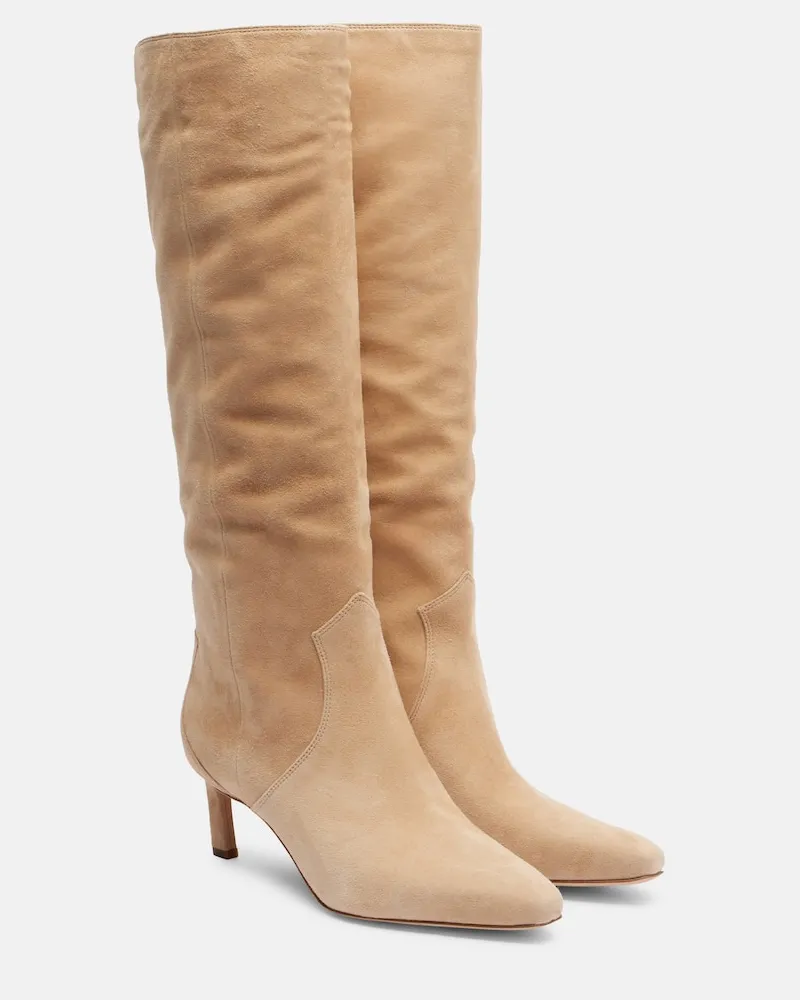 Veronica Beard Stiefel Kinna 55 aus Veloursleder Beige