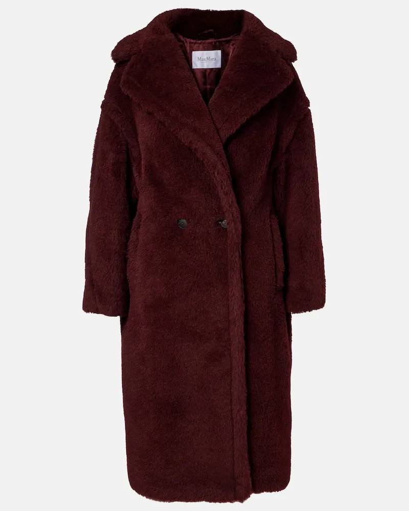 Max Mara Mantel Teddy Bear aus Alpakawolle, Wolle und Seide Burgund