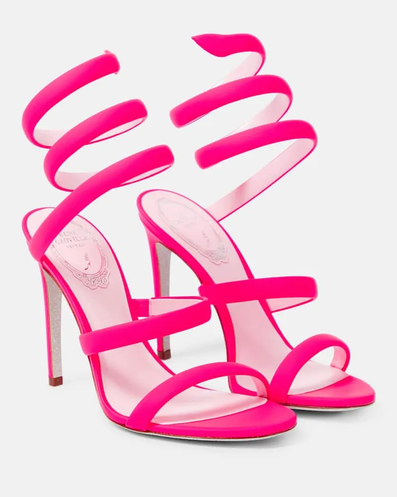 René Caovilla Sandalen Cleo aus Veloursleder Rosa