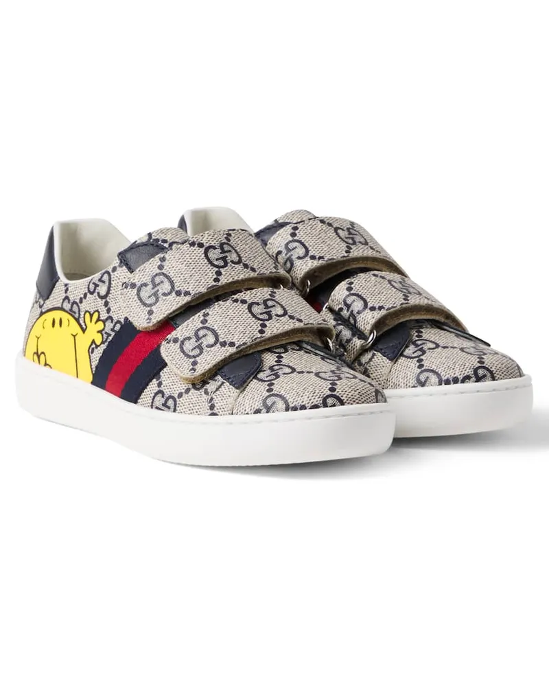 Gucci X Mr. Men Little Miss Sneakers Ace GG aus Canvas Beige