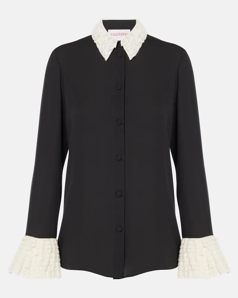 Valentino Garavani Bluse aus Seiden-Georgette Schwarz