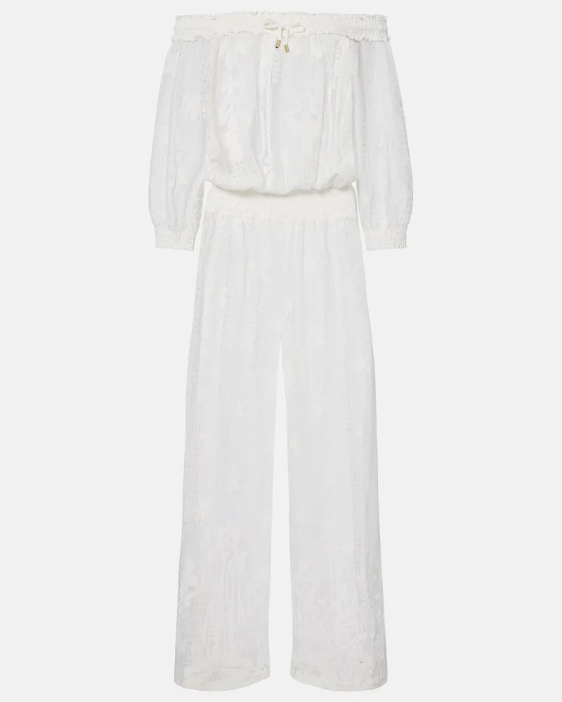 Melissa Odabash Jumpsuit Tully aus einem Baumwollgemisch Weiß