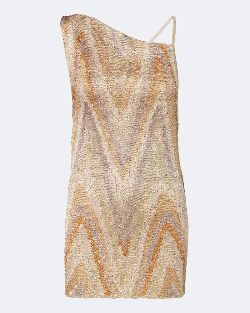 Missoni Minikleid aus Häkelstrick mit Pailletten Multicolor