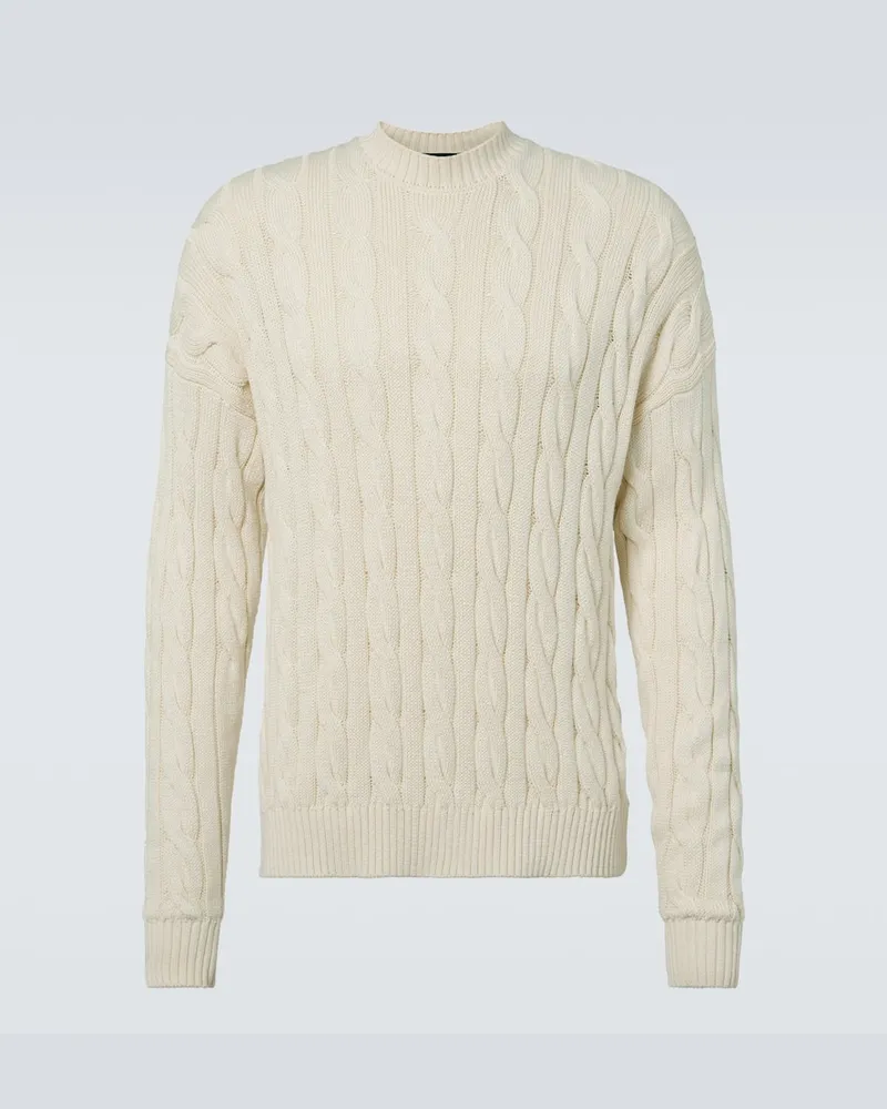 Dunhill Pullover aus Baumwolle und Seide Weiß