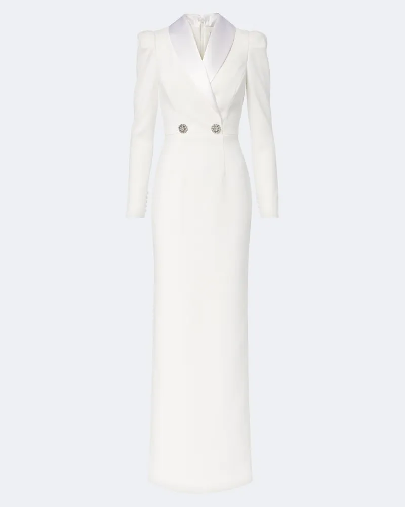 Rebecca Vallance Verzierte Robe Symphony aus Crêpe Weiß