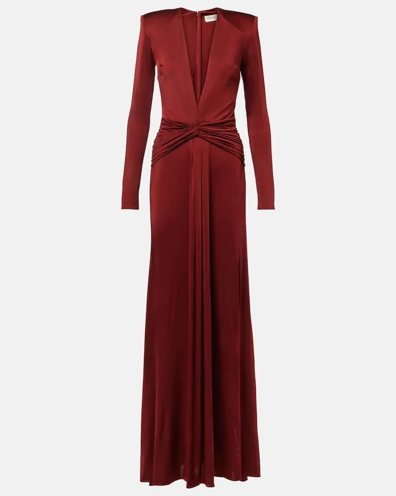 The New Arrivals Ilkyaz Ozel Robe aus Jersey Burgund