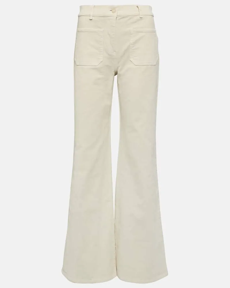 Nili Lotan High-Rise-Hose Florence aus Cord Weiß