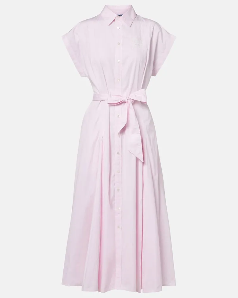 Ralph Lauren Hemdblusenkleid aus Baumwollpopeline Rosa