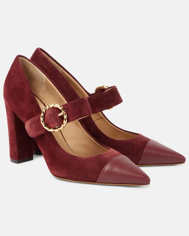 Ulla Johnson Pumps Kiki 95 aus Veloursleder Rot