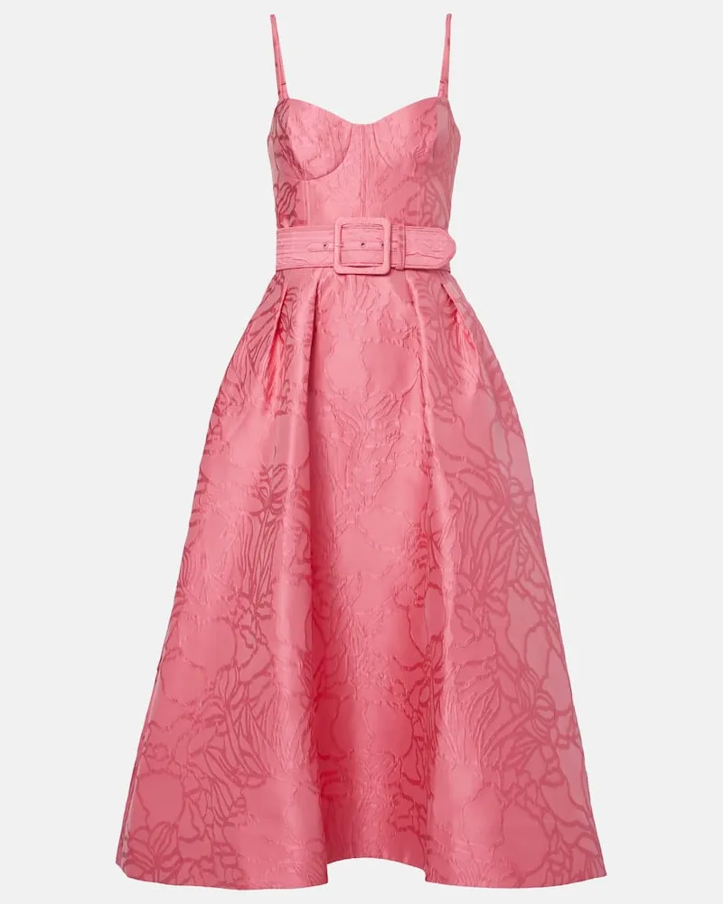 Rebecca Vallance Midikleid Petra aus Satin Rosa