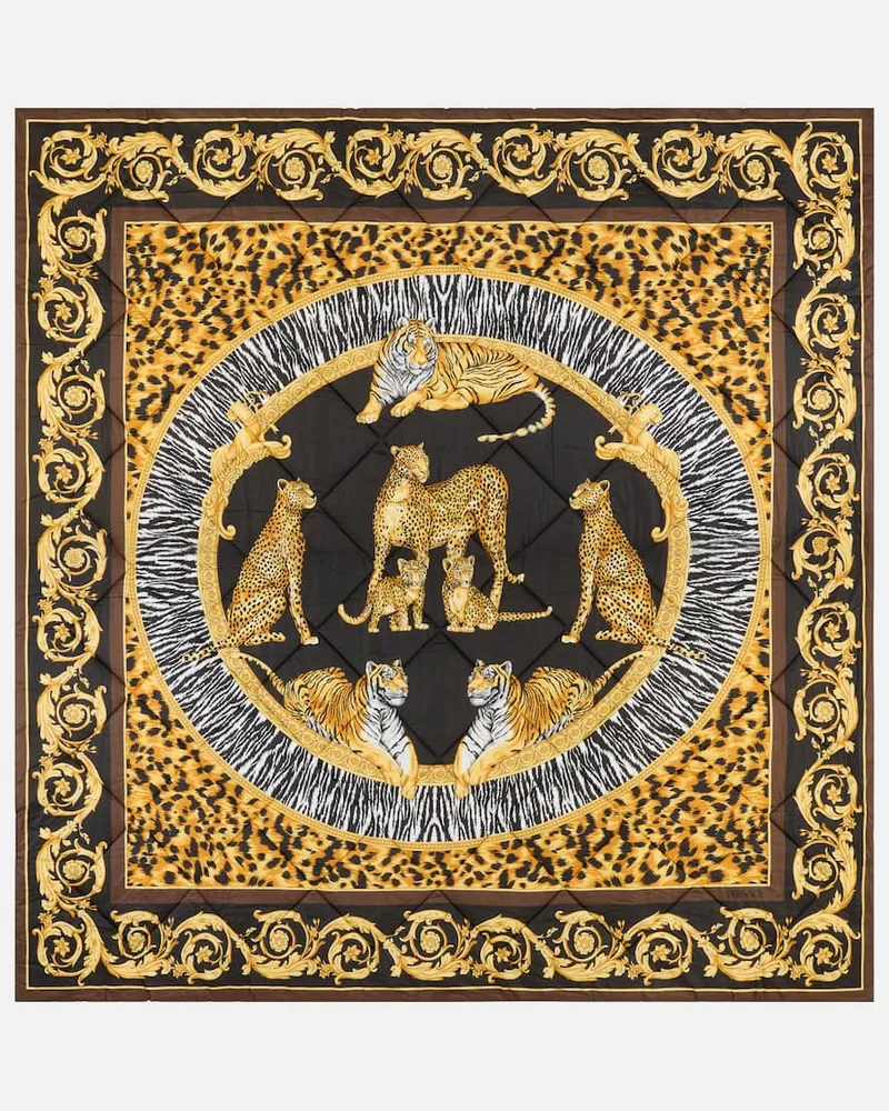 Versace Plaid Wild Cats aus Baumwollsatin Schwarz