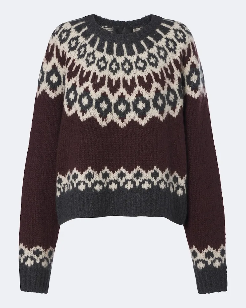 Nili Lotan Pullover Isaline aus Kaschmir und Seide Burgunderrot