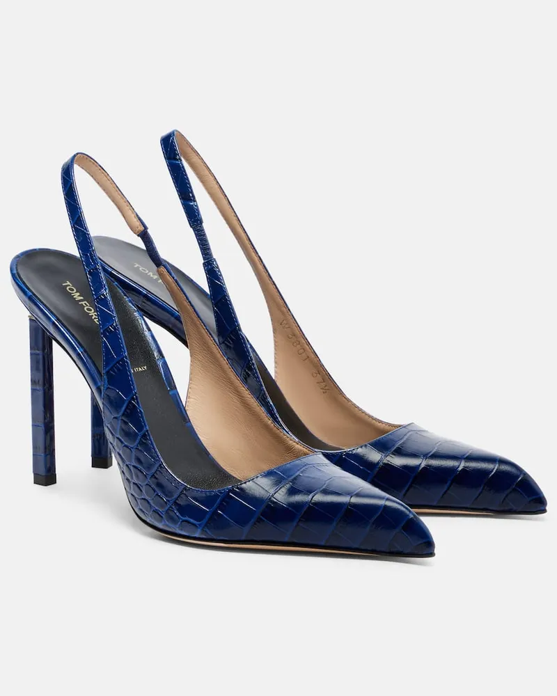 Tom Ford Slingback-Pumps 105 aus Leder Blau