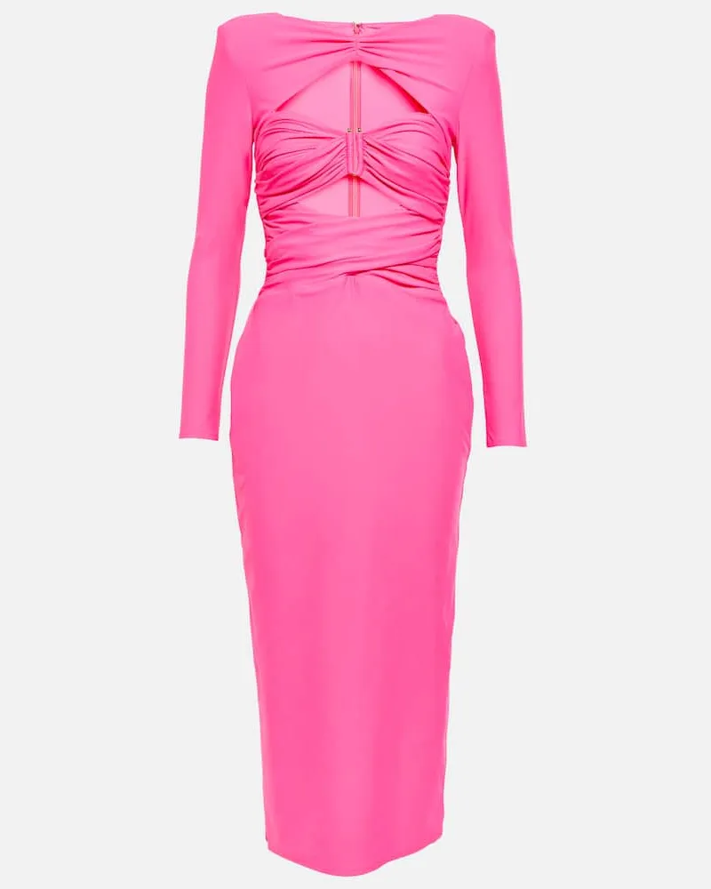 Self-Portrait Midikleid aus Jersey Rosa