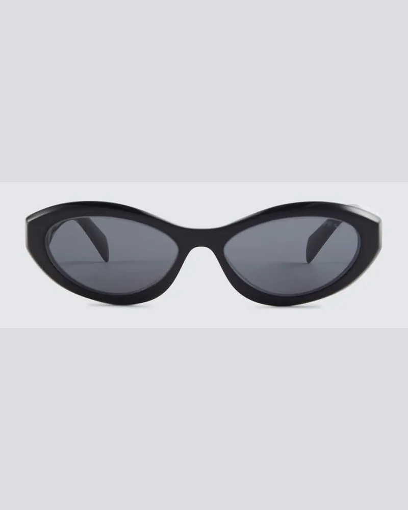 Prada Linea Rossa Eckige Sonnenbrille Schwarz