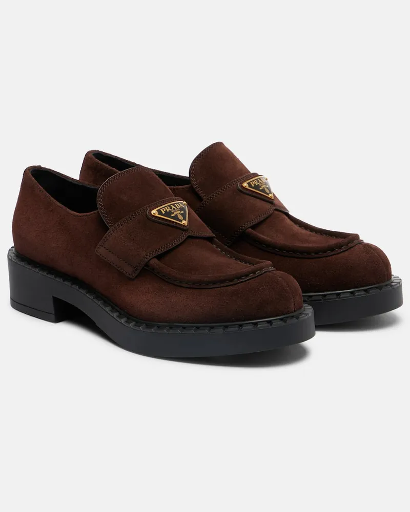 Prada Loafers Chocolate aus Veloursleder Braun