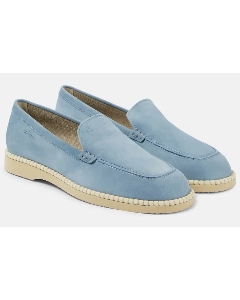 Hogan Loafers H642 aus Veloursleder Blau