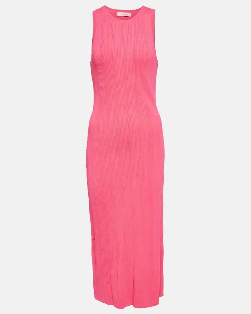 Frame Denim Midikleid aus Rippstrick Rosa
