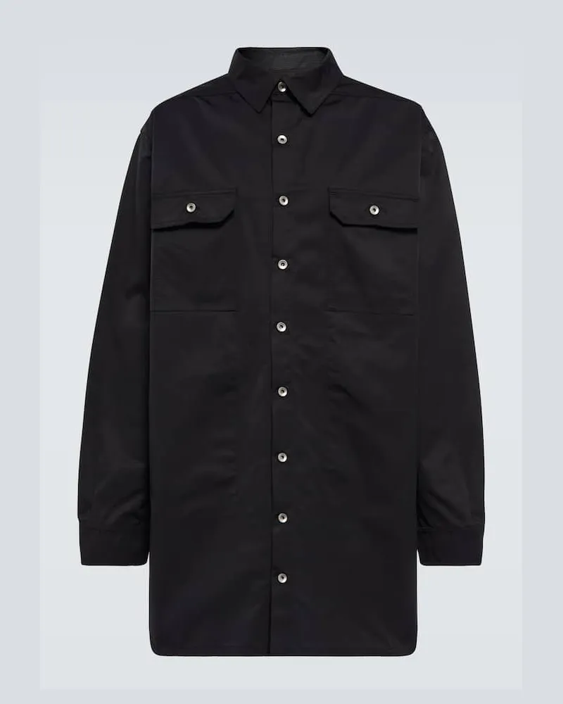Rick Owens Hemdjacke aus Popeline Schwarz