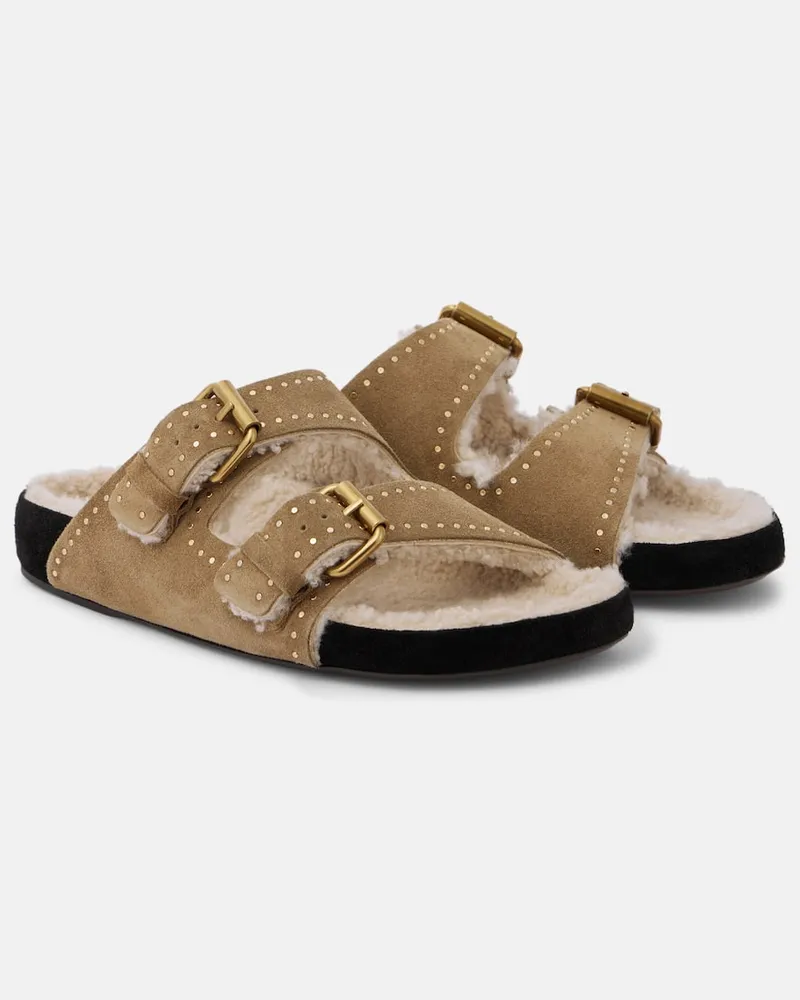 Isabel Marant Sandalen Lennyo aus Veloursleder Grau