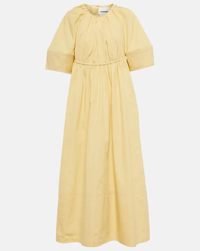 Jil Sander Midikleid aus Baumwolle Gelb