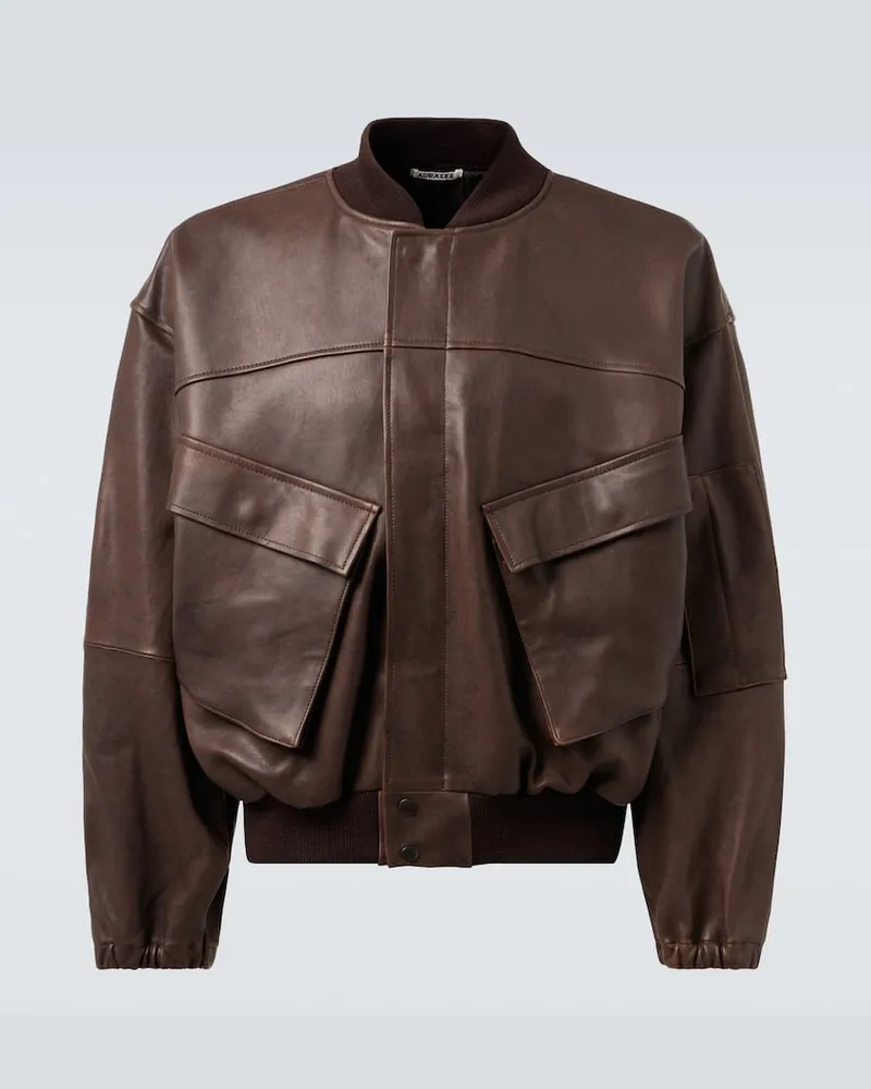 AURALEE Bomberjacke aus Leder Braun