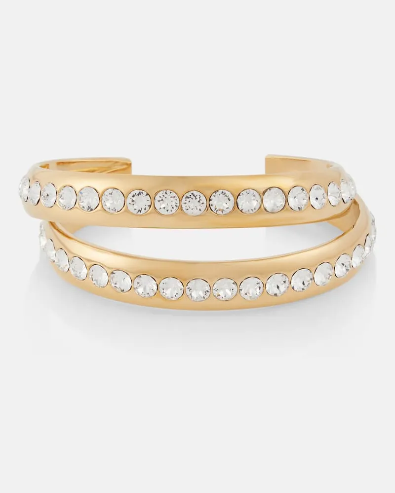 Amina Muaddi Armreif Jahleel mit Kristallen Gold