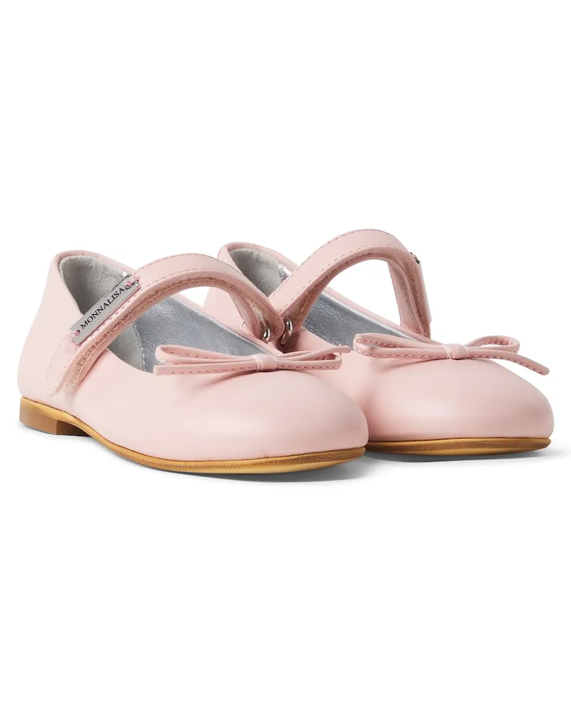 Monnalisa Ballerinas Mary Jane aus Leder Rosa