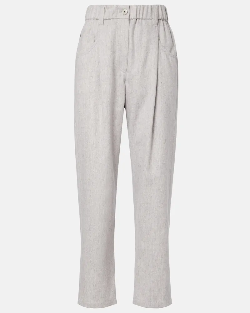 Brunello Cucinelli Hose Monili aus Wolle Grau