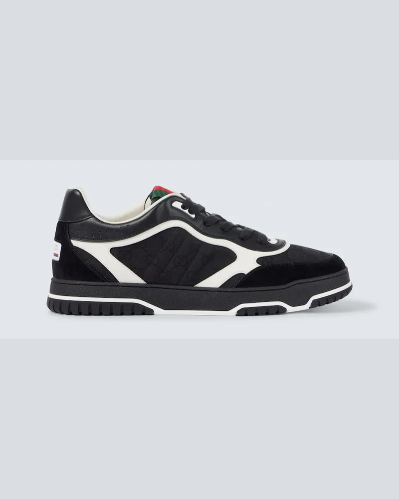 Gucci Sneakers Re-Web GG aus Canvas mit Veloursleder Schwarz