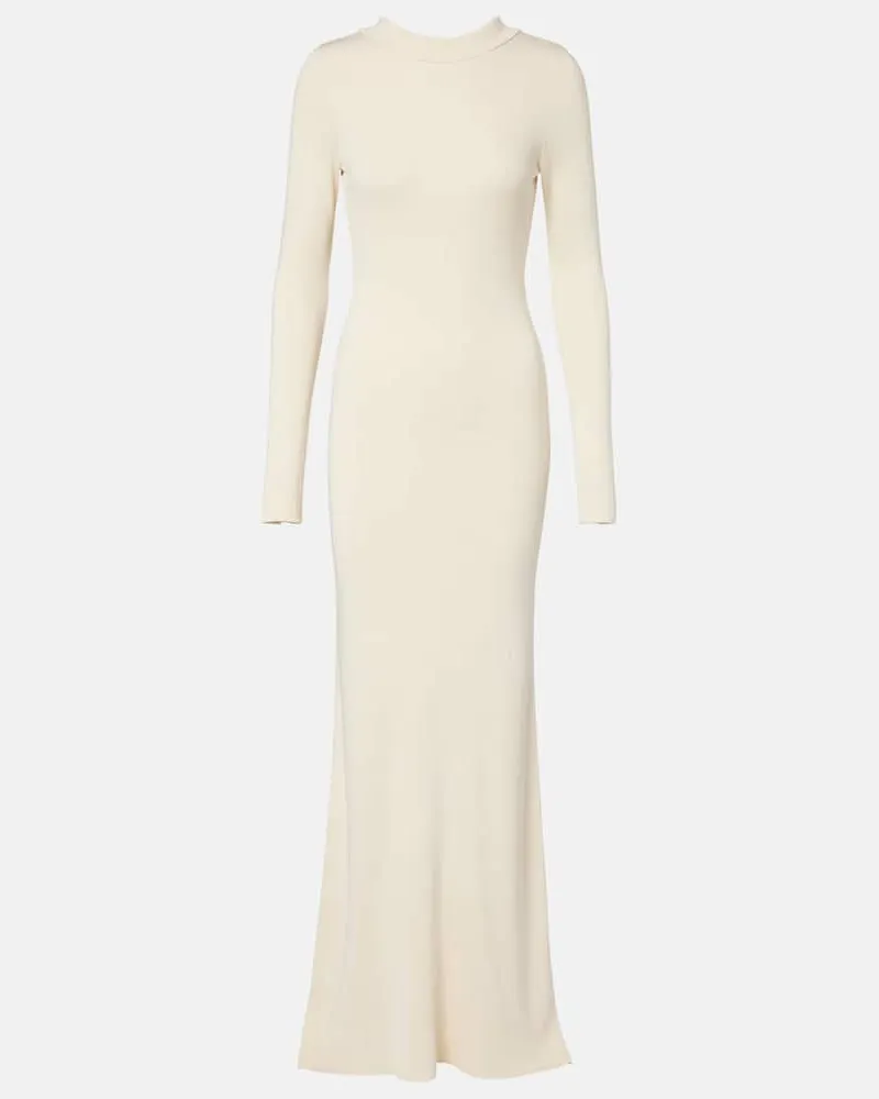 Aya Muse Maxikleid Elowen aus einem Seidengemisch Weiß