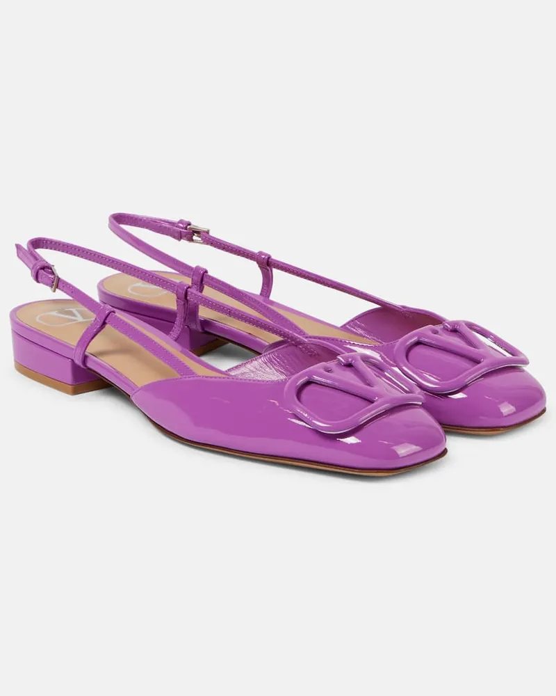 Valentino Garavani Slingback-Ballerinas VLogo Signature aus Lackleder Violett