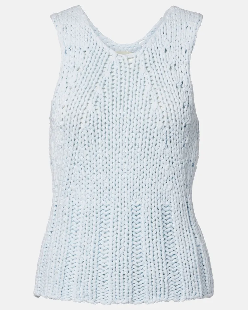 KHAITE Top Cassie aus Baumwolle Blau