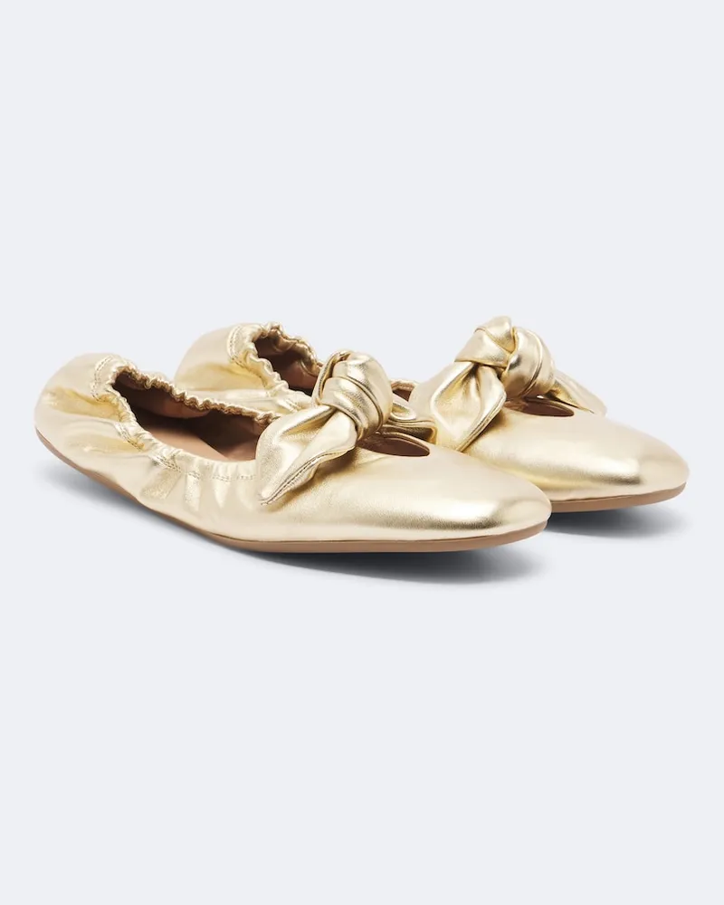 Zimmermann Ballerinas Carousel aus Metallic-Leder Gold